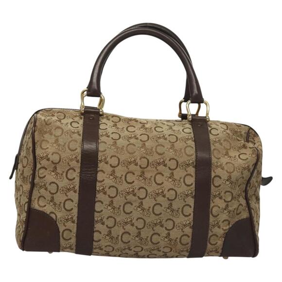 CELINE C Sulky Boston Bag Canvas Brown Gold - Picture 3 of 13